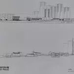 Návrh obvodového centra v Králově Poli (Pavel Krchňák), nerealiz